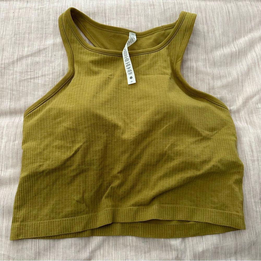 Lululemon Women Ebb To Street Racerback Crop Tank Fitted Top